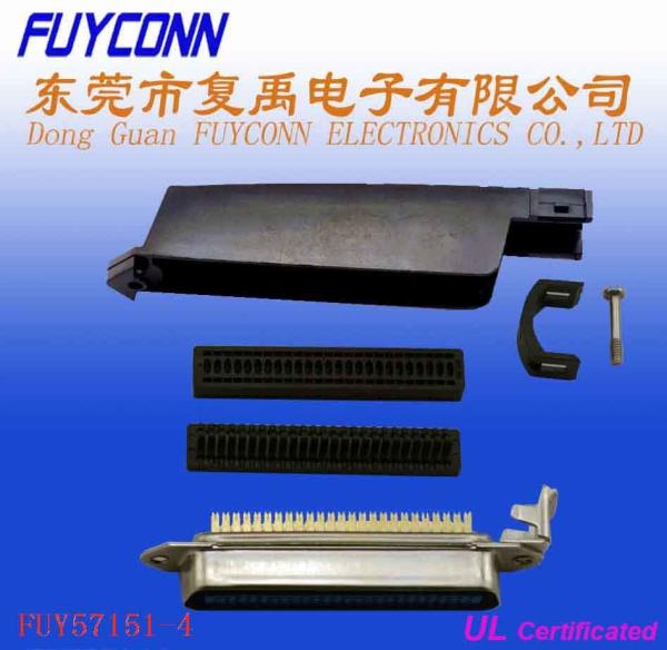 50 conector macho do Pin IDC Centronic 25 pares do metal Shell com L tampa de Shpe Plasti