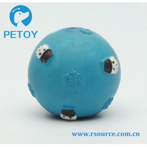Latex blue Christmas squeaky dog ball toy