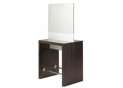 Dark Brown Salon Mirror Station With Solid Wood Materials , 110cm Width