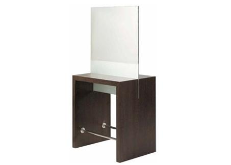 Dark Brown Salon Mirror Station With Solid Wood Materials , 110cm Width