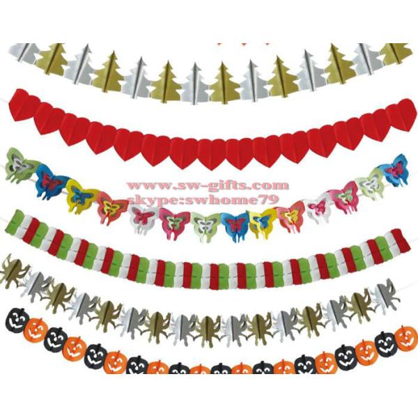 New Paper Chain Garland Decorations Pumpkin Bat Ghost Spider Skull Shape Halloween Decor Garland Decor