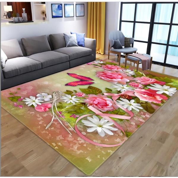 3D Printed Flower Dragonfly Living Room, Bedroom Living Room Floor Carpets