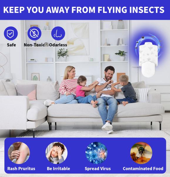 JZ New Arrival Indoor UV Light Human Harless Plug in Sticky Bug Zapper Mosquito Killing Glue Trapper for Indoor