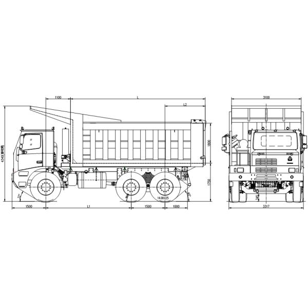 70 Ton Heavy Duty Dump Truck 6X4 Manual Transmission Type Howo Tipper Trucks