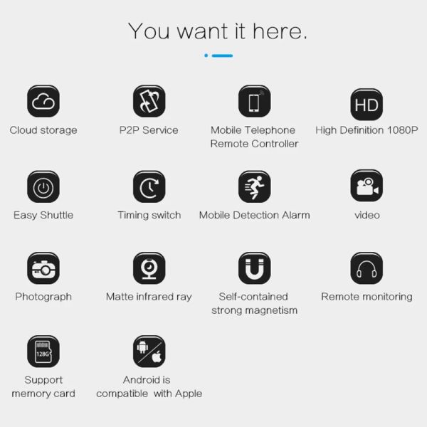 Mini A11 Night Vision Security Camera Recording Portable HD Video Wireless Camera