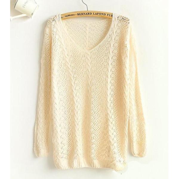 Crochet,pullover Hollow Out Golden Thread women sweater Knitted Loose Sweaters warm pullovers