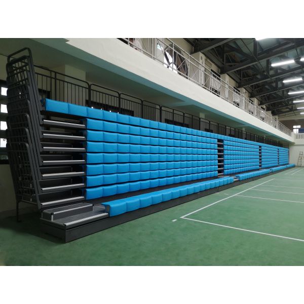 Durable Rust-Resistant Adjustable Retractable Bleachers for Multi-Purpose Sports Venues