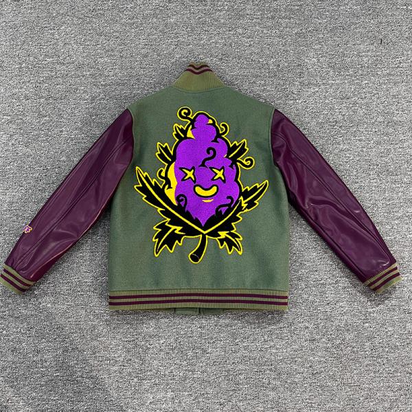 Custom Winter Varsity Jacket Letterman Leather Sleeve Windproof Bomber Jacket Chenille Embroidery Streetwear Varsity Jacket