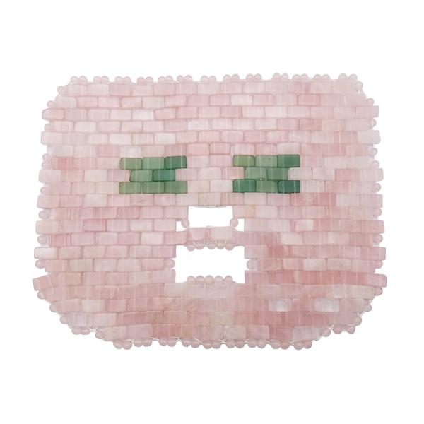7.4*9.25inch Rose Quartz Jade Mask Eye Massager Natural Stone Face Massager Sleep Mask For Beauty Masssage Function