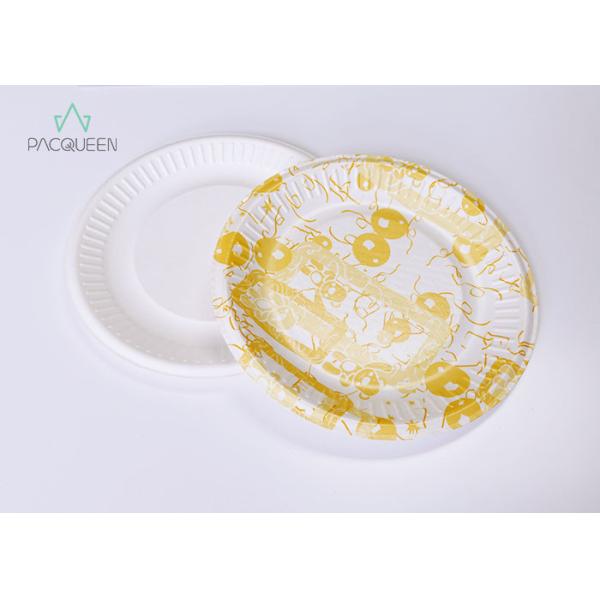 Printed Plates Paper Takeaway Food Containers Eco - Friendy For Cake / Fruit