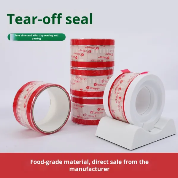 Transparent Easy-Tear Seal Stickers Durable Takeout Packaging Paper for Coffee Tea Baking Cups Milk Tea Shops and Food