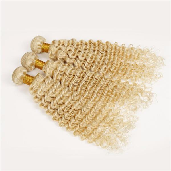 Strong double weft no shedding no tangle deep wave remy brazilian human hair blonde