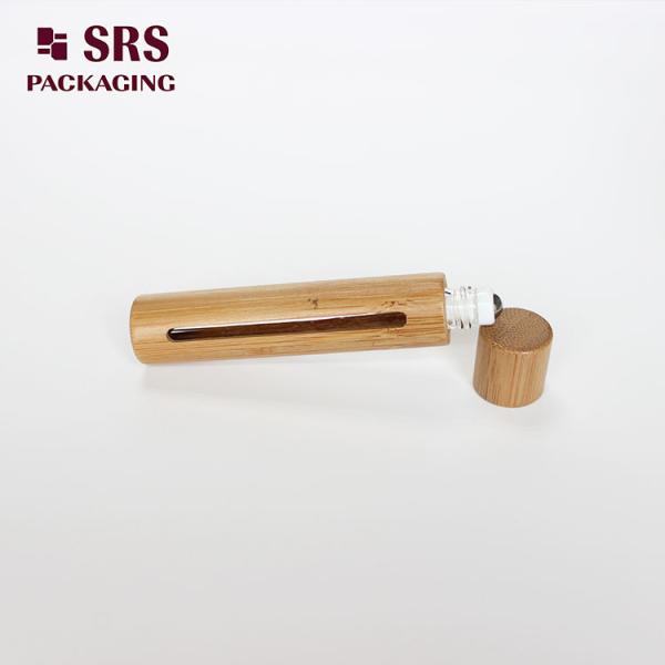 SRS natural color bamboo 10ml glass roll on bottle for essential oil