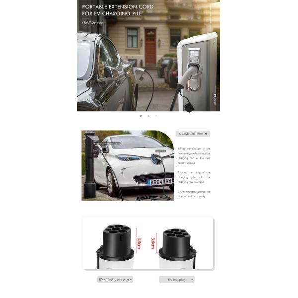 Prophylactic Temperature Protection Type 2 to Type 2 EV Charging Cable 5m Length from E-mingze for EV Charging Stations
