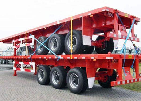 High Bed 45 Tons Snowrunner Flatbed Semi Trailer Q345B 20ft Flat Bed Trailer