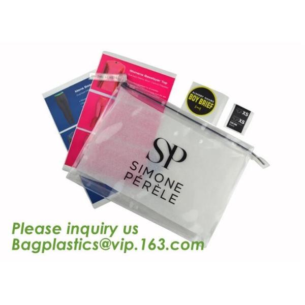 Biodegradable Self Adhesive Zipper Hanger Hook Bags For Garment, Underwear Hanger Hook Zipper Bags