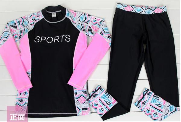 2019 UV Protection Swimming suit for women long sleeve and legs swimwear shorts pants set beach surf clothes swimsuit
