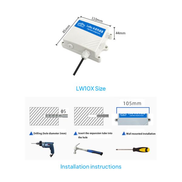 LoRa wireless dissolved oxygen sensor | fluorescence DO detector | water quality monitoring IP68 suitable for aquaculture/sewage monitoring
