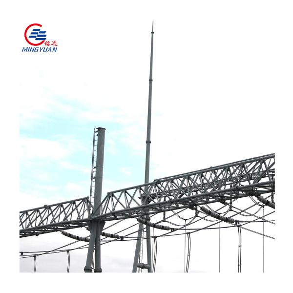 Hot Dip Galvanized Substation Steel Structures Steel Gantry Electric Pole For Electric Transmission