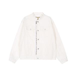 Люди OEM изготовителя застегивают на молнию куртку джинсовой ткани отворотом сплошного цвета свободную