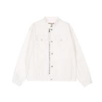 Veste lâche de denim de revers de couleur solide de tirette d'hommes d'OEM de fabricant