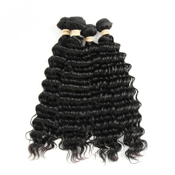 No Smell 8A Peruvian Human Hair Weave Deep Wave Soft Curly Weave Hair