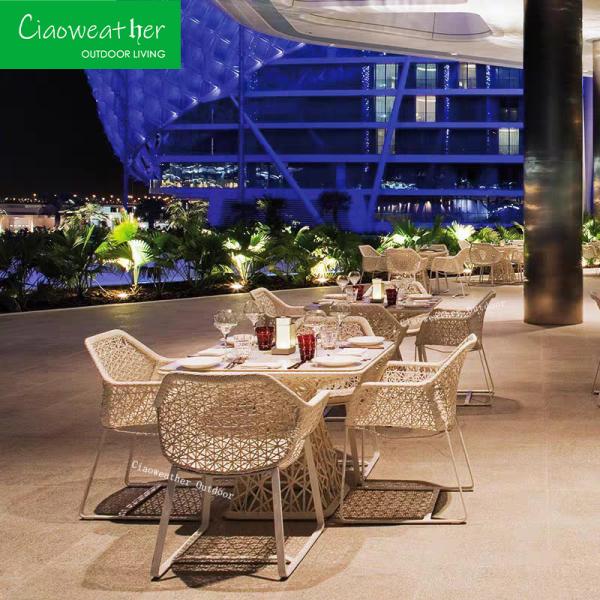 NO Folded Wicker Patio Dining Table Set for Modern Patio Furniture Outdoor Rattan Dining Set