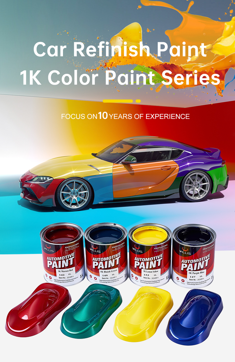 1K Transparent Iron Yellow Basecoat Auto Paint Acrylic Resin Liquid Coating Plastic Coating Spray Application Car Refinish OEM