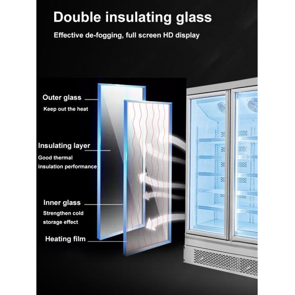 Congelador de ventanilla de vidrio para puertas con capacidad de entre 457L y 1545L