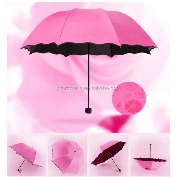 Customized Adults' Manual Open Folding Color Changing Umbrella Invention for Promotion
