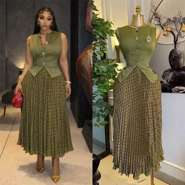 Sleeveless Pleated Skirt Set - Stylish and Comfortable Women's Fashion