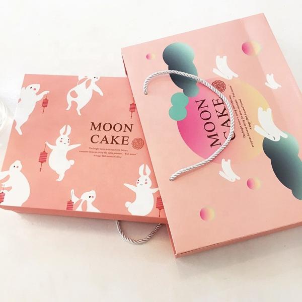 Caixa de empacotamento do Mooncake de papel do cartão com impressão deslocada da cor de CMYK 4