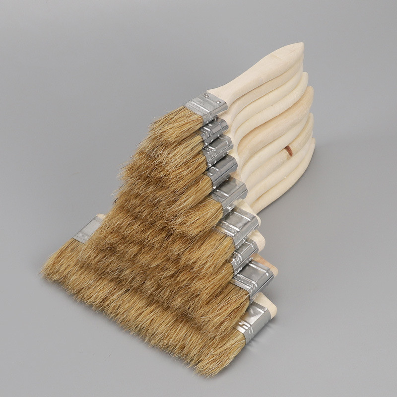 Flexographic Printing Paint Brush with Wooden Handle and Various Color Bristle Head