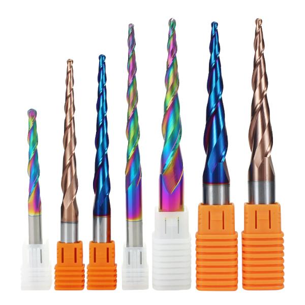 3D Engraving Carving Copper Woodworking Relief CNC Tool  Coated Milling Cutter Tungsten Carbide Taper Ball-end Milling Cutter