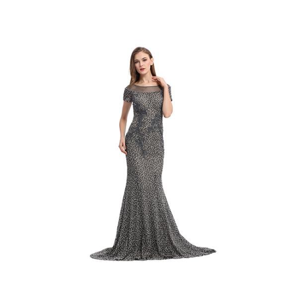 Pretty Special Occasion Muslim Evening Dress / O Neck Arabic Party Dress
