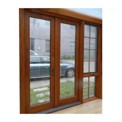 Tempered Glass Solid Wood Entrance Door Interior Single Teak Casement Door