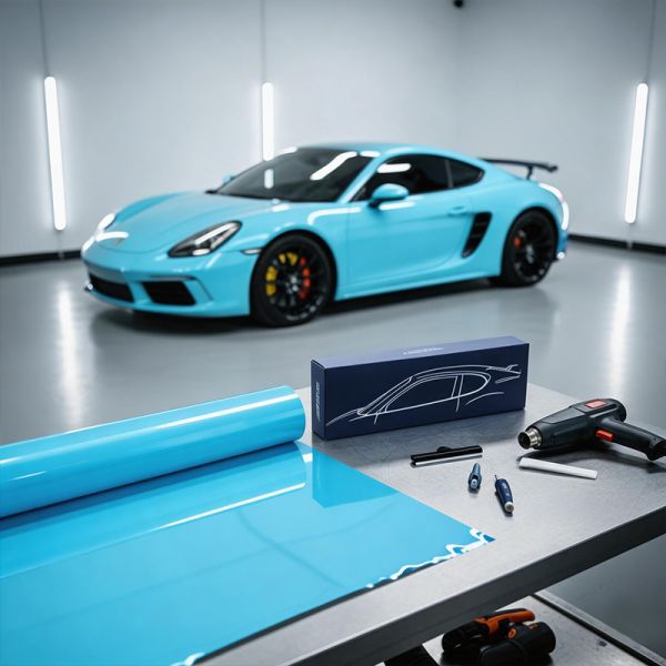 Ice Cream Blue TPU PPF Roll Elastic UV Proof Paint Protection Film For Car