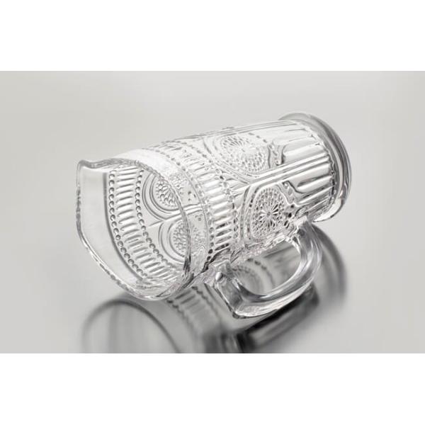 45 Ounce Vintage Glass Water Pitcher Machine Made Transparent Embossed