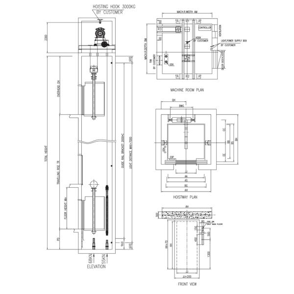 ISO9001 Mirror Villa 450kg 800MM Passenger Elevator With Center Opening Door