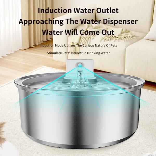 8L Pet Water Dispenser Stainless Steel Cat Water Fountain With Automatic Circulation And Electronic Smart Pet Feeder
