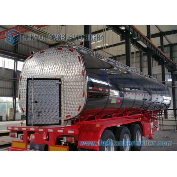 Ellipse Steam Heat Bitumen Tank Trailer , 28000L 2 Axle Semi Truck Trailer