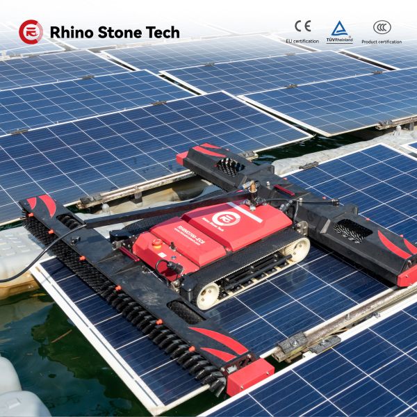 Robot de nettoyage de panneaux solaires à brosse rotative, semi-automatique, multifonction, abordable, alimenté par le secteur, avec batterie au lithium