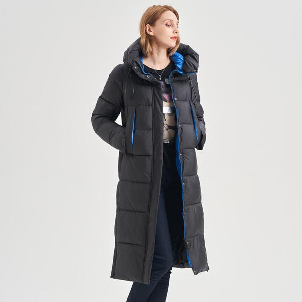 FODARLLOY Ladies Warm Hooded Cotton-Padded Clothes Women Slim Long Down Winter Jackets Women Water Repellent Puffer Coats