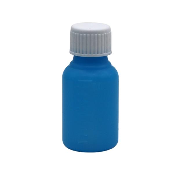 Botella de pastillas de medicina líquida HDPE de 30 ml / 1 oz / 1 cc con tapa CRC e impresión en pantalla