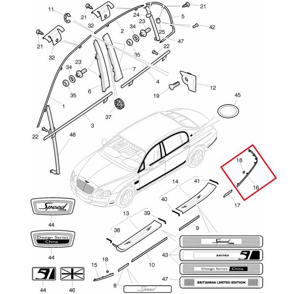 Pour Bentley Continent Flying Spur 2009-2011 Vitesse arrière gauche et droite pare-chocs chrome trim OEM 3W5807811F 3W5807812F 3W5807811E 3W5807812E