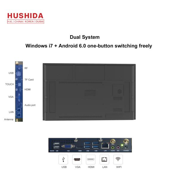 HUSHIDA H2 Series 55inch  4K Touch Screen Interactive Whiteboard Dual System
