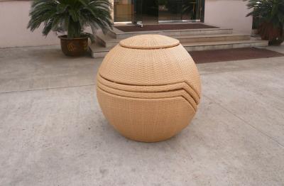 Hand-Woven Brown Cane Obelisk Chair Set For Living Room / Balcony