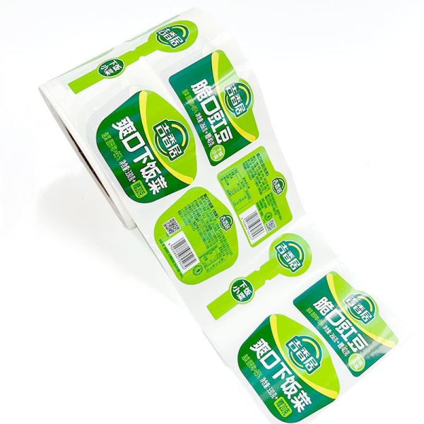 Manufacturer Custom Die Cut Glossy White Vinyl Labels Film Transparent PVC Sticker for Food Packaging