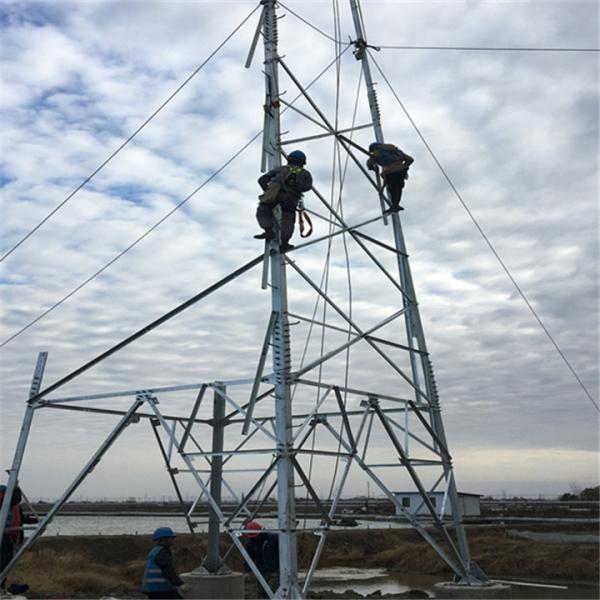 Linha de transmissão de aço galvanizada torre da estrutura do mergulho quente de 33KV