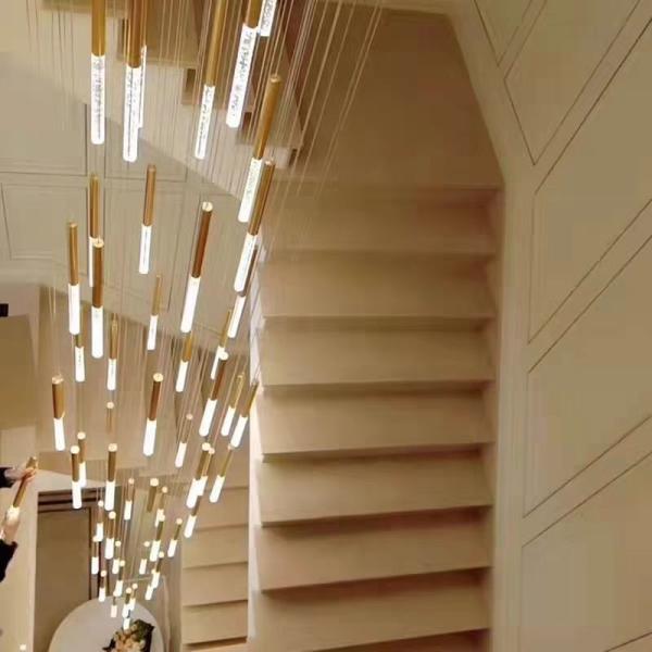 Escalier de couloir d'hôtel Crochet de cristal Pendant de la lumière du balcon du couloir